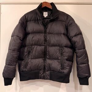 GAP M Women’s Black Zipper Puffer Jacket Coat